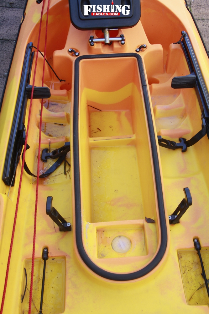 The centre console on my kayak is handy for storing gear during ocean launches and landings.